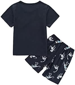 סט דינוזאור בנים פעוטות חמודים - כניסת קיץ לתינוק סווטשירט סווטשירט תלבושת כותנה מכנסיים מכנסי יום הולדת