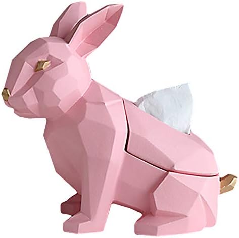 פסלים פיסול פסלונים פסלונים, ארנב ורוד גיאומטרי עיצוב בעלי חיים פסלונים קופסת רקמות קופסת נייר מגבת מגבות