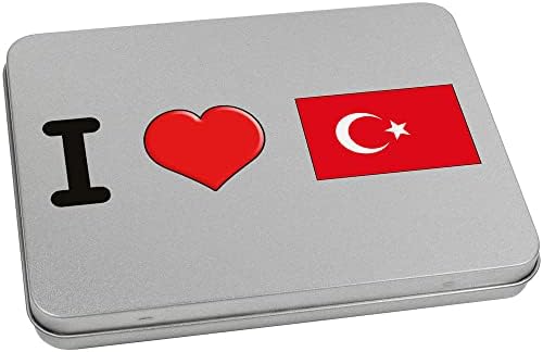 Azeeda 170 ממ 'אני אוהב טורקיה' פח מתכת/קופסת אחסון