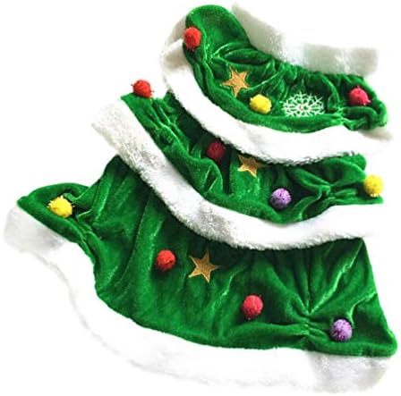 קטן כלב בגדי חג המולד עץ צורת כלב שמלה, 1 מחשב חג המולד כלב שמלת חג המולד כלב תלבושות חג המולד שמלת עבור חתול מחמד חג המולד