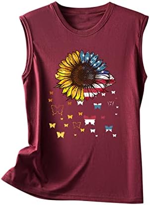 חולצות חמודות של Xiloccer לנשים נשים קיץ ללא שרוולים, חמניות חמניות גופיות גופיות חולצות חולצות חולצות חולצות חולצות