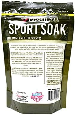 בריאות חכמה אפסום מלח ספורט SOAK, SpearMint & Menthol ריחני 16 גרם