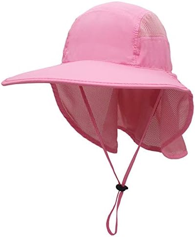 כובע שמש רחב שוליים רחב עם דש צוואר מתכוונן, UPF50+ טיולים בכובעי דיג ציד לגברים ונשים