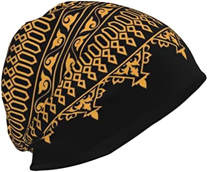 MANQINF אפריקני כובע כפה כפוף יוניסקס כובע חורפי חם סרוג כובע גולגולת כפה לגברים נשים