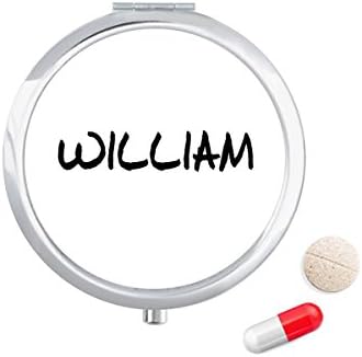 מיוחד כתב יד אנגלית שם ויליאם גלולת מקרה כיס רפואת אחסון תיבת מיכל מתקן