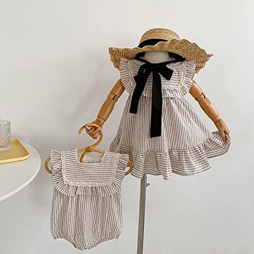 Ashmyova פעוט בנות פשתן שמלות מזדמן קיץ ילדים פרעות וינטג