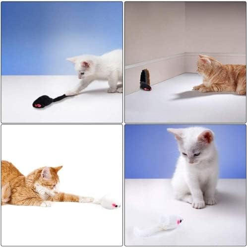 3 מארז צעצוע עכברים עם רעשן קול, חתול צעצועי קשת אינטראקטיבי עכבר לחתולים וחתלתוליםשימושי עיצוב