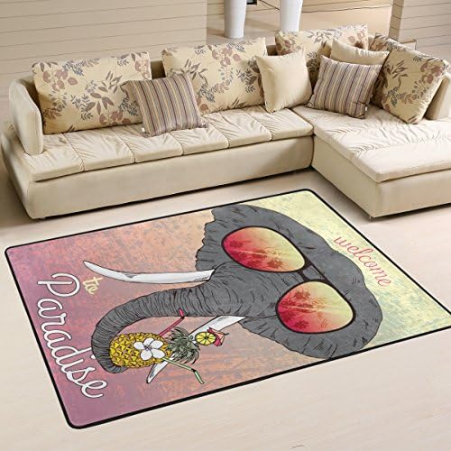 ColourLife שטיחים קלים שטיח שטיחים שטיחים רכים שטיח שטיח שטיח לילדים לחדר חדר סלון חדר שינה 72 x 48 אינץ 'פיל