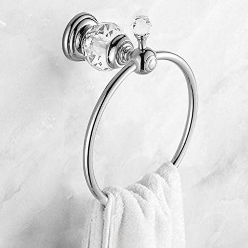 קבטר קריסטל סדרת פליז אמבטיה יד מגבת טבעת, מלוטש כרום