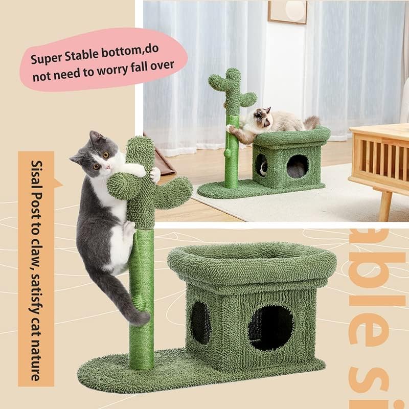 חתול גרוד עם גדול בית חמוד קקטוס גרדן עם דירה קן מורדרן חתול עץ לחיות מחמד בית לשחק מקורה ריהוט