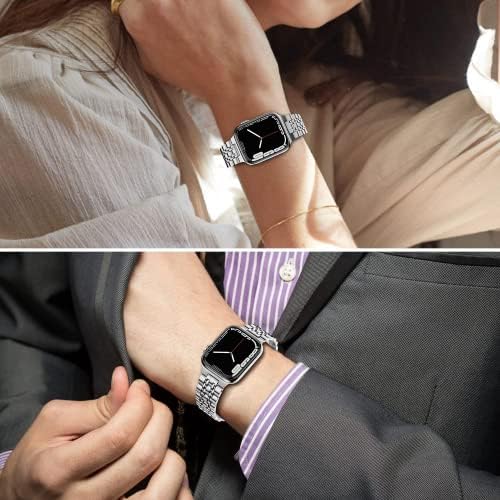 החלפה עליונה של פוגו לפס שעון אפל 38 ממ 40 ממ 42 ממ 44 ממ פלדה אל חלד מתכת iwatch iPhone Watch Band עבור Apple Watch Series
