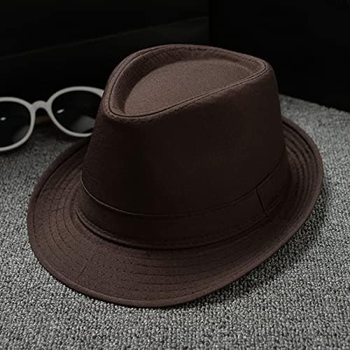 כובעי פדרס קלאסיים לגברים וינטג 'קיץ חיצוני חוף כובע שמש קצר שוליים פדורה פנמה כובע ג'אז לגברים נשים