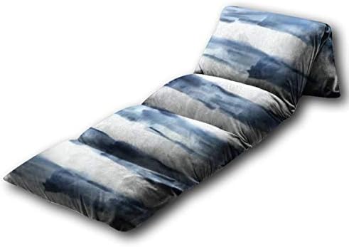 כרית רצפה לילדים מיטה כחול וקטור תקציר מופשט צבעי מים חלקים חלקה דפוס פסים וקטור -קומה מיטת רצפה ， מחצלת שינה ניידת