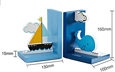 Yang1mn.ornments Creative Carte Cartoon Ship Dolphin Ship Wooden Bookend מגזין מדף סלון ארון טלוויזיה ארון חדר שינה מלון