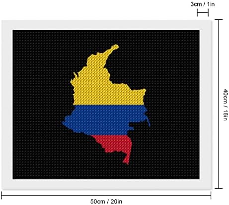 מפת דגל של קולומביה ערכות ציור יהלומים 5 ד עשה זאת בעצמך תרגיל מלא ריינסטון אמנויות קיר תפאורה למבוגרים 16איקס 20
