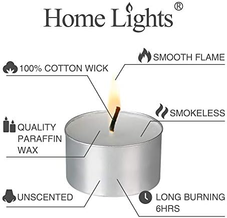 אורות ביתיים לא מרוכזים נרות צהבה לבנה -300 חבילות, 6 עד 7 שעות צריבה נרות נרות תה ללא עישון, נרות מיני פרפין מצביעים עם