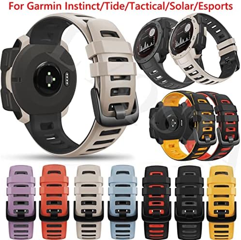 Kdegk Silicone Watchbands רצועות עבור Garmin Instinct Watch Smart Watch 22 ממ להקת צמיד צמיד צמיד אינסטינקט/esports/tide/solar