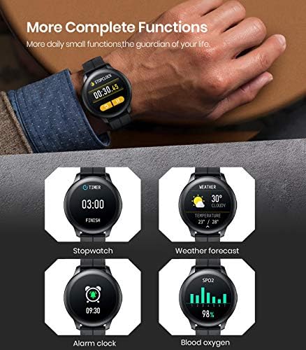 Sanag Smartwatch, שעון חכם לגברים התואם לאייפון ואנדרואיד, IP67 אטום למים, תחזית מזג אוויר, ספירת צעד, גילוי