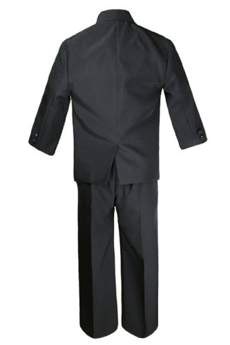 פעוט תינוקות נערים נוער שחור 6pc חליפה גוד סט סאטן סאטן בורדו עניבה S-20