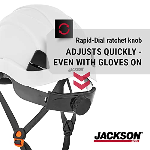 ג'קסון בטיחות CH-300 מטפסים על כובע קשה תעשייתי, לא ממוקם, 6-PT. מתלה, לבן, 20900