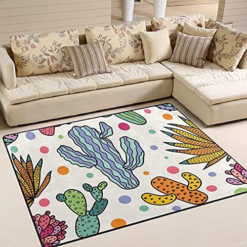 קקטוס צבעוני חמוד שטיחים שטיחים גדולים של שטיחי פליימט שטיחים לילדים לילדים משחק חדר שינה סלון 80 x 58 אינץ