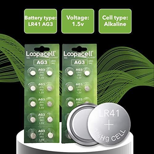 LOOPACELL LR41 AG3 392 384 192 סוללה - סוללות תאי מטבע כפתור 1.5 וולט