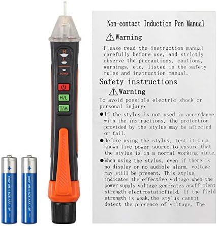 בודק מתח ללא מגע ללא קשר 12-1000V/48V-1000 רגישות כפולה מתכווננת רגישות AC גלאי עט עט כלים עם מחוון LED אדום, פנס LED