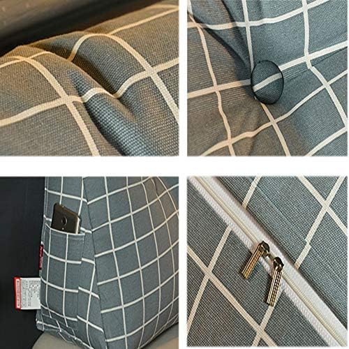 כרית קריאה משולשת טופית, מחזקת משענת אחורית גדולה תמיכה בכרית טריז כרית כרית כרית לספה מיטה מיטה מיטה-W 47x18x8 אינץ '