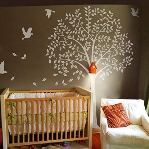 משתלת ציפורים מעופפות מדבקת קיר חדרים חדרים נערות נערות בנים טפטים ציורי קיר ענף נשלף עלים עץ עץ עץ אמנות C