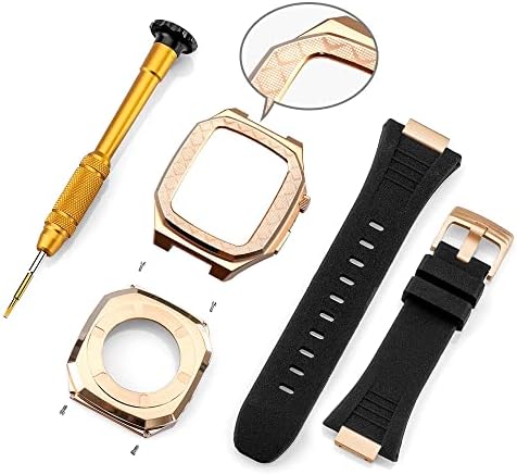 ערכת שינוי CNHKAU לוחית מתכתית עבור Apple Watch 8 7 6 5 4 42 ממ 44 ממ 45 ממ מסגרת שעון מסגרת מתכת החלפת רצועת