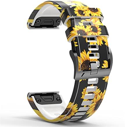 Eeomoik 22 ממ 26 ממ רצועת שעון חכמה עבור Garmin Fenix ​​7 7x 5 6 5x 6x Pro Epix 3HR הדפסת צמיד Band Smartwatch Smartwatch