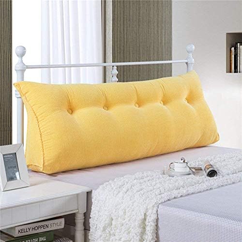 כרית משולש רך טופ, ראשית ראשית גדולה של מיטת טריז מיטת כרית מיטת אחורית תמיכה בקריאת כרית-צהוב 100x23x45 סמ