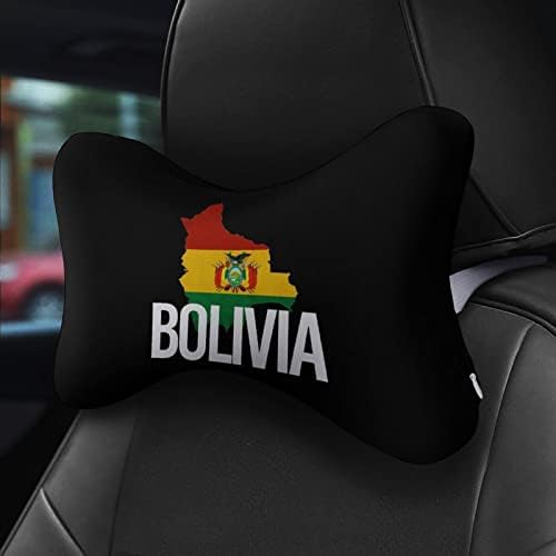 מפת בוליביה וכריות צוואר רכב דגל קצף זיכרון כרית ראש רכה מנוחה לנהיגה בכיסא משרד 2 2 חבילה
