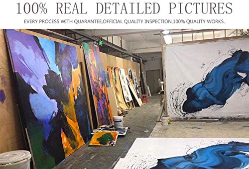ציור שמן על בד - מופשט מוזיקלי כחול כינור אמנות מודרני ציור שמן על בד בגודל גדול צייר ביד יצירות אמנות עיצוב קיר