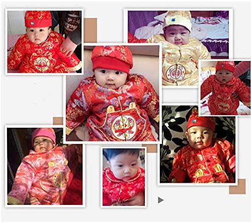 תינוקת תינוקת נערה בנות בנות שנים סיניות שנים ירח אסייתי טאנג קיפאו חולצה תלבושת עליונה רומפר עם כובע