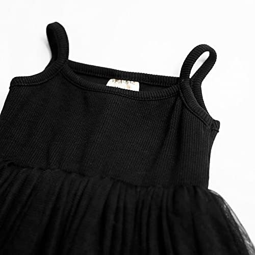 בנות תינוקות שמלה שחורה טוטו שרוולים ארוכים טול טול 6-48 מ '
