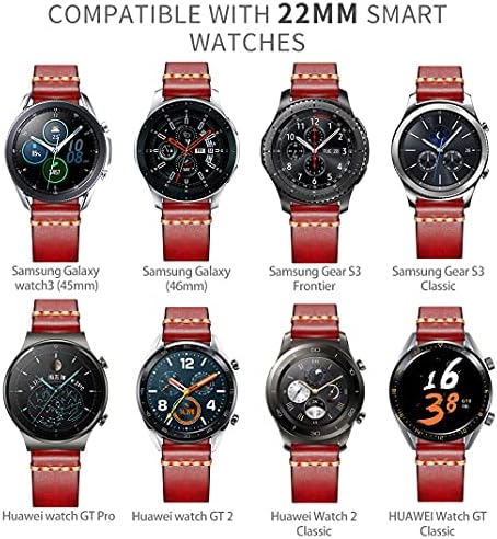 שפשוף עור שעון חכם תואם לסמסונג גלקסי 46 ממ/Gear S3/Watch 3 45 ממ, Huawei Watch GT 2/Pro/Classic, Amazfit GTR 47 ממ/GTR