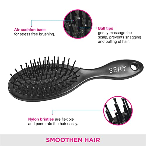 מברשת שיער מרופדת מרופדת לגברים ונשים, זיפי ניילון, מברשת שיער של Depangler בקלות לכל סוגי השיער
