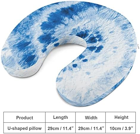 אינדיגו כחול מים בצבעי מים מלוכלכים כרית צוואר נסיעות כרית רכה בצורת U