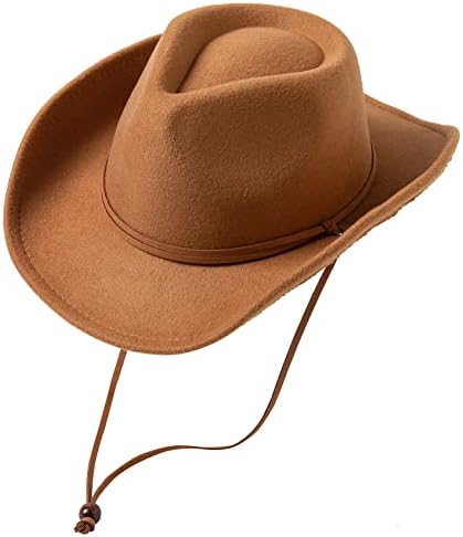 לנזום ילדים בנות בני רטרו הרגיש רחב ברים מערבי קאובוי בוקרת כובע להתלבש כובע עם רוח שרוך
