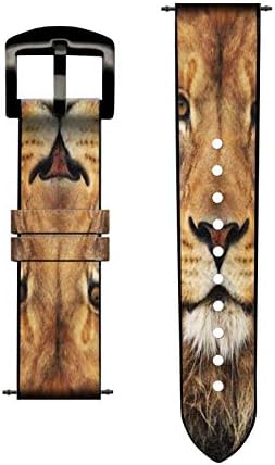 CA0477 Lion King of Beasts Leather & Silicone Smart Watch Strap for Wristwatch Smartwatch Smart Watch גודל