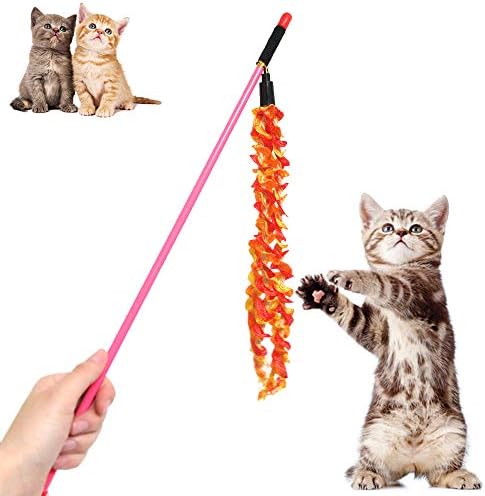 חתול חתלתול שרביט צעצוע טיזר אינטראקטיבי לוכד מצחיק תרגיל מקל חתלתול חתולים