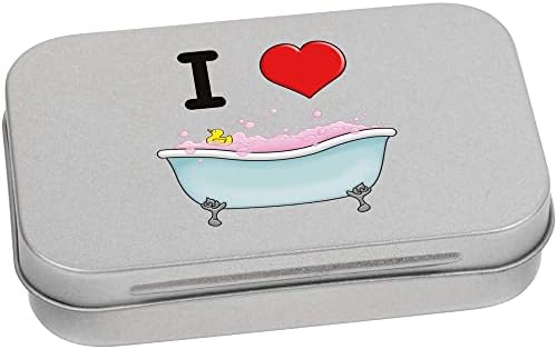 Azeeda 'אני אוהב אמבטיות' מכתבים מכתבים מתכתיים פח/קופסת אחסון