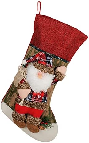 גבי קריסטל קרלנד סנטה איש שלג צבי תיק מתנה בד דקורטיבי גרבי חג המולד תליון סלעי קרח
