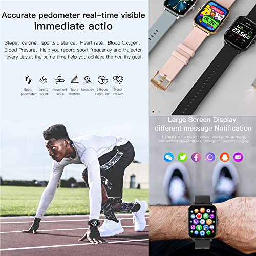 Watch Smart, 2022 החדש ביותר 1.7 ב- HD LCD Bluetooth שעונים חכמים עבור טלפונים אנדרואיד ואייפון לגברים נשים, גשש