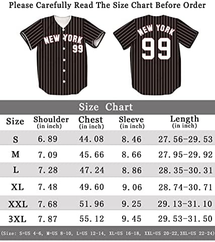 Tifiya ניו יורק 99 פסים מודפסים בייסבול ג'רזי ניו יורק חולצות קבוצת בייסבול לגברים/נשים/צעירים
