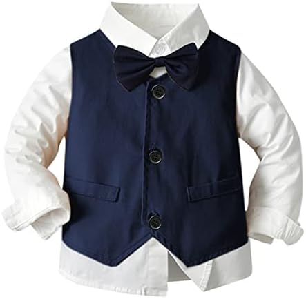 סט בגדי בנים של Sangtree, חולצה עם עניבת פרפר + כובע Newsboy + מערכות מכנסיים מתלה, 3 חודשים - 9 שנים