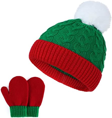 כובע חורפי כובע וכפפות של דוריו פעוט קבעו כובעי סנטה לחג המולד לילדים כפפות שלג חמות נעימות לבנים ולבנות 1-8 שנים
