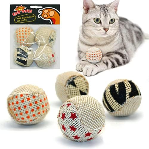 4 יחידות 5 סמ בד חתלתול חיות מחמד צעצוע גורים תרגיל כדורי אינטראקטיבי חתול צעצוע לחתולים מקורה כדי לשמור על