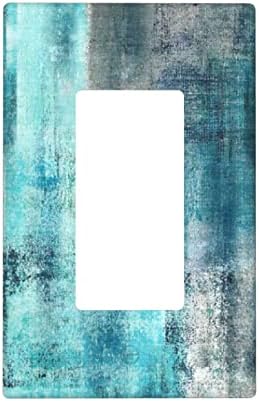 טורקיז כחול ושיש אפור מופשט מודרני מודרני לוחות נדנדה יחיד צלחות קיר מקשטות כיסויי שקע לשקעים חשמליים מתג צלחת דקורטיבית